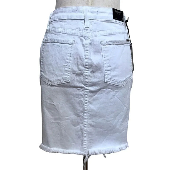 Fidelity Denim NWT White Jean Mini Skirt Women 26 - Picture 9 of 13